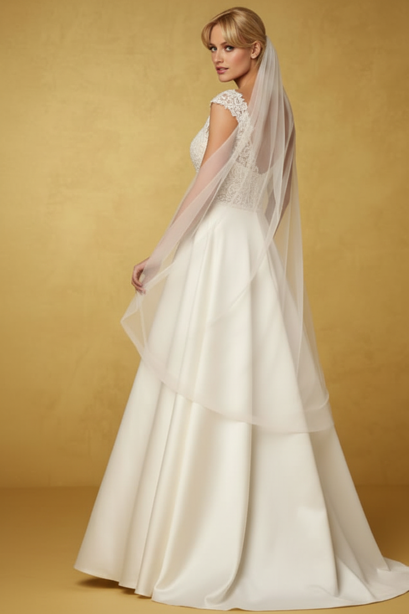 Luisa Waltz Length Wedding Veil – Soft Tulle Bridal Veil