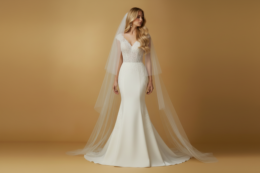 Oceane Cathedral Wedding Veil – Soft Tulle Bridal Veil