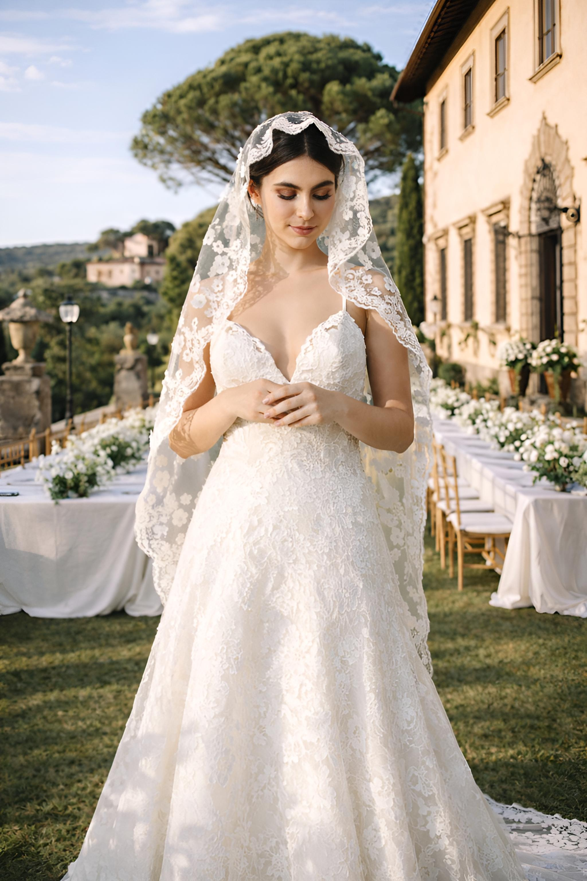 Laverna 3D Floral Waltz Bridal Veil