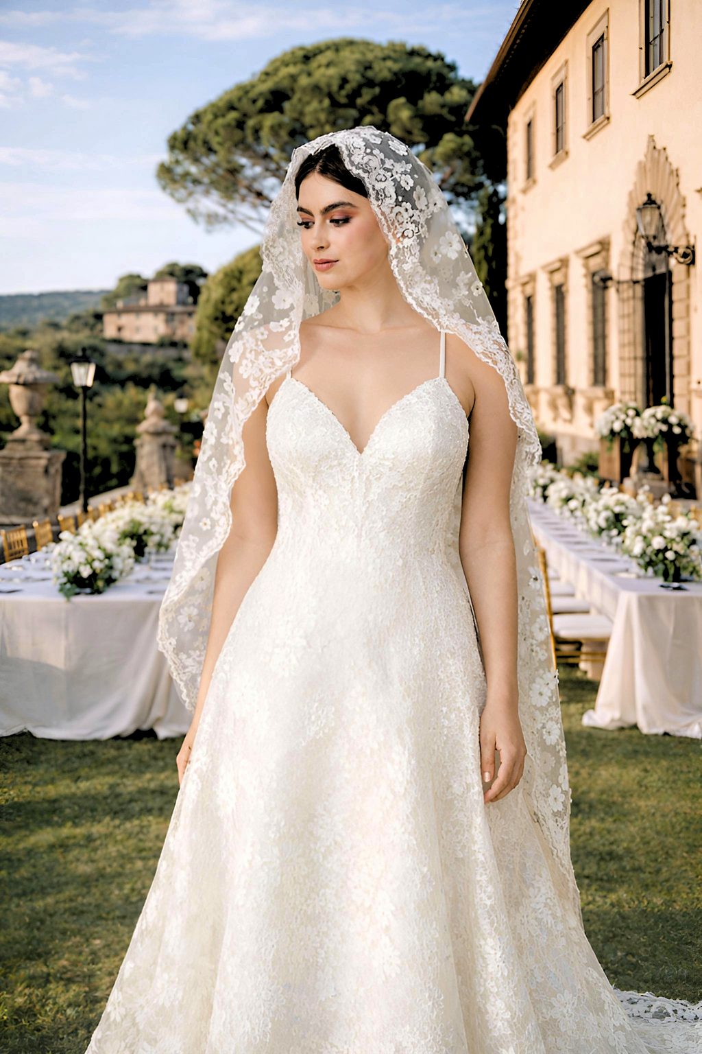 Laverna 3D Floral Waltz Bridal Veil