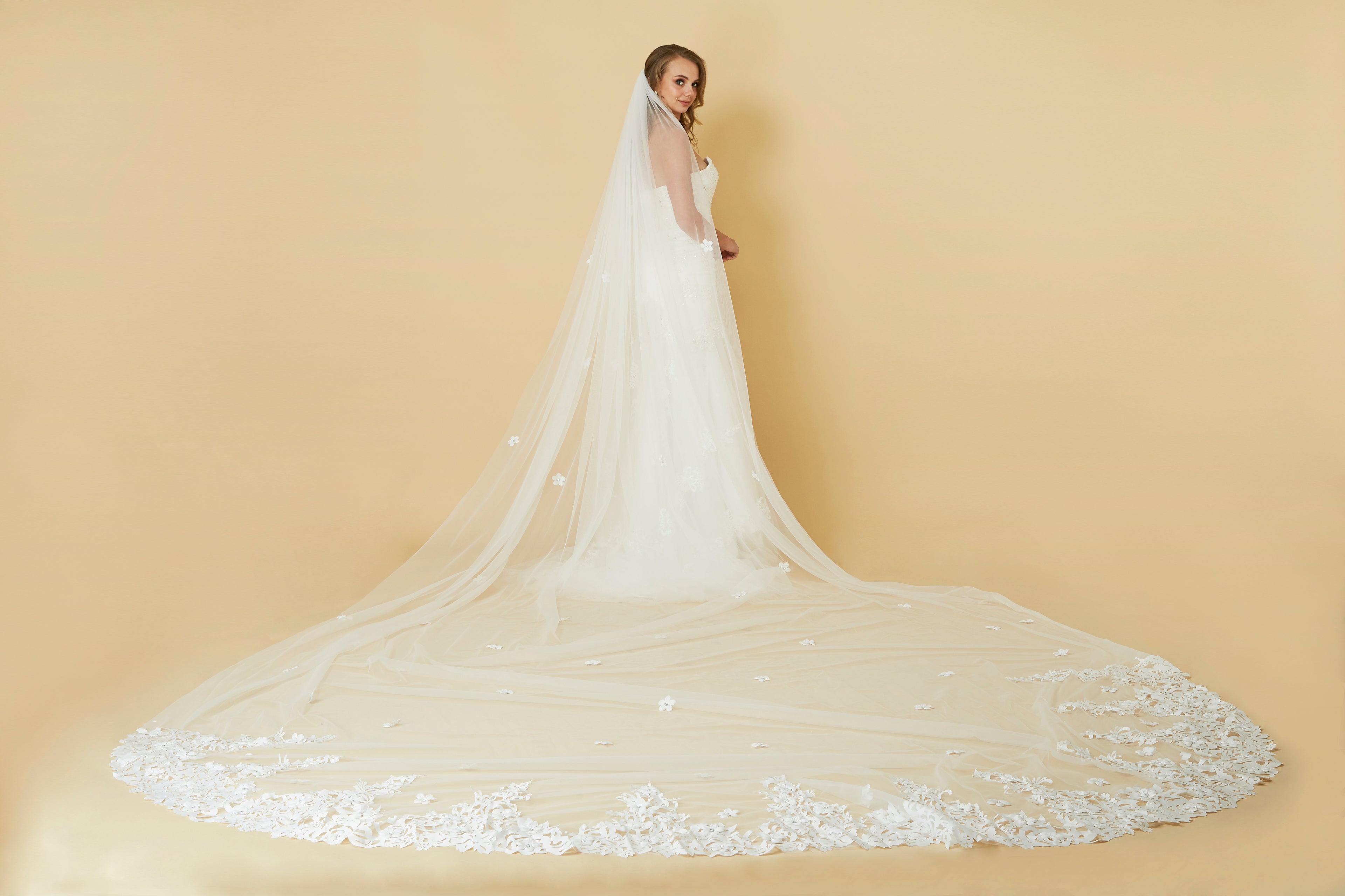 Odette's Bed of Roses Cathedral Veil