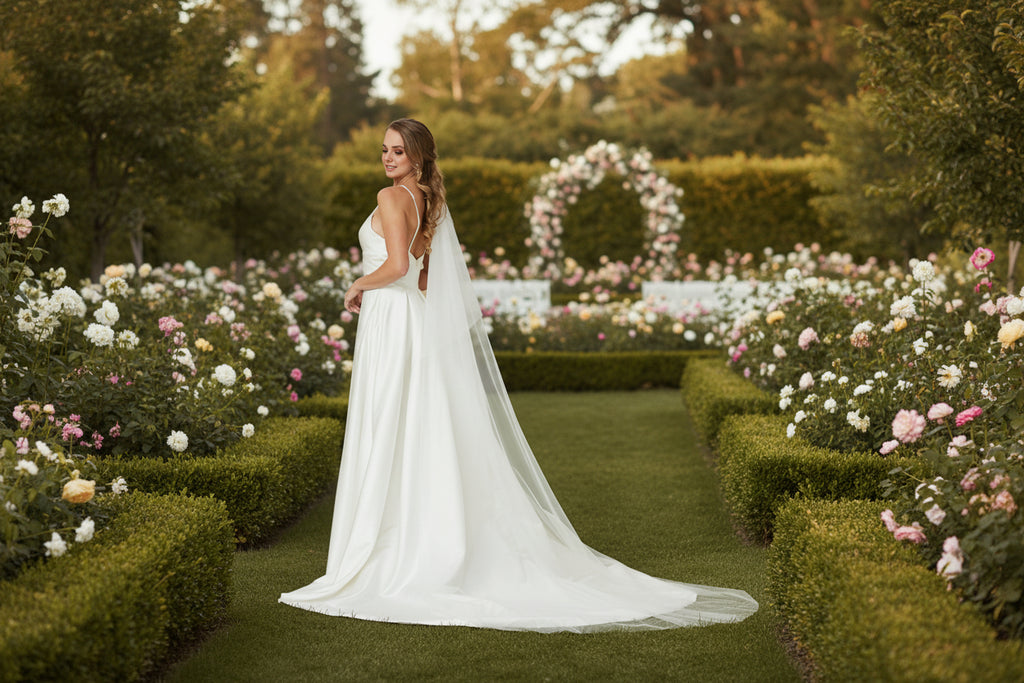 Veronique Double Layer Cathedral Wedding Veil – Soft Tulle Bridal Veil