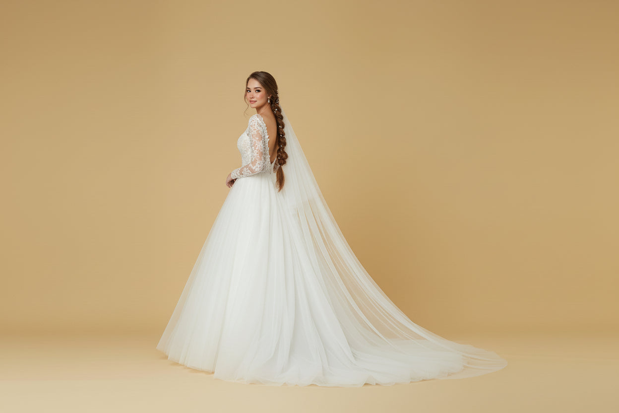 Veronique Double Layered Cathedral Wedding Veil