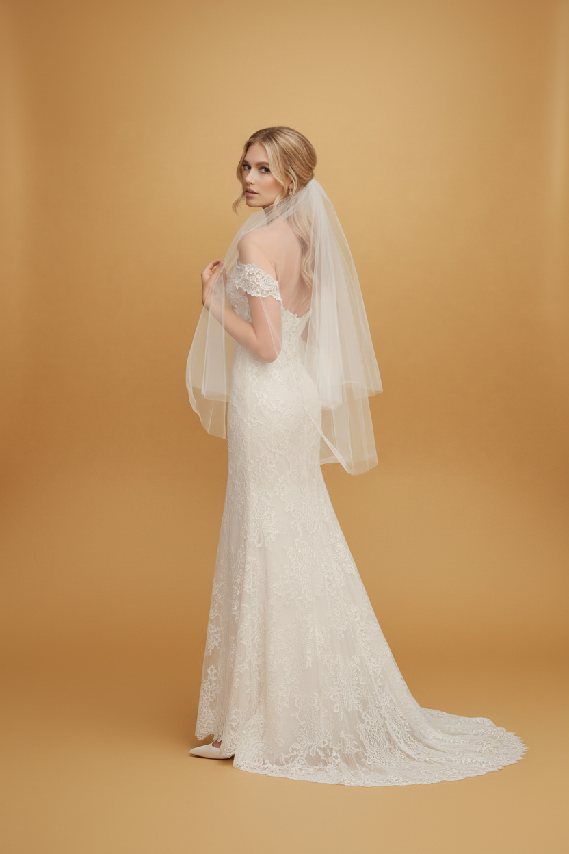 Therese Fingertip Wedding Veil – Circle Cut Soft Tulle Bridal Veil
